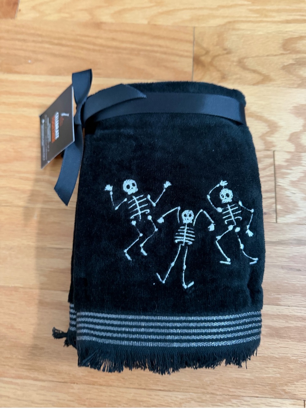 Black Dancing Skeleton Decorative hand Towel set - Home Accents